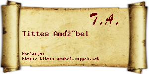 Tittes Amábel névjegykártya